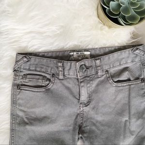 Free People Herringbone Crop Skinny Gray Jeans 24